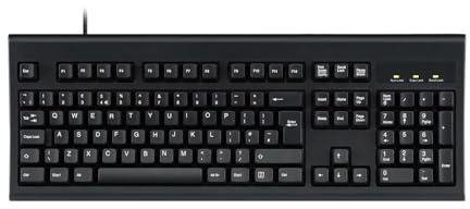 Perixx PERIBOARD-106 Performance Wired Keyboard - Curve Keyboard - 20 Million Key Press Life - UK layout - Black