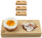 naturlik Eierbecher 4er Set aus hochwertigem Holz (Kiefer) | Praktisch: Nie mehr Eierschalenreste auf Teller oder Tisch | Modernes, einzigartiges Design | Perfekt für jeden Frühstückstisch