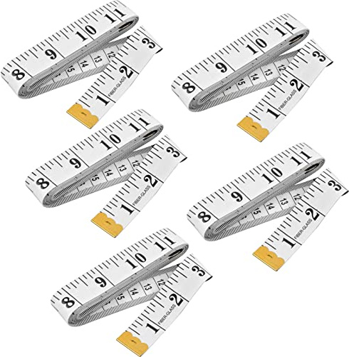 wangjiangda 5 Pezzi Metro Sarta, Metro a Nastro, 79 Pollici Metro a Nastro per il Corpo, 2m Metro a Nastro Morbido, Nastro da Sarto, Metro a Nastro per Vestiti, Tape Measure 200cm