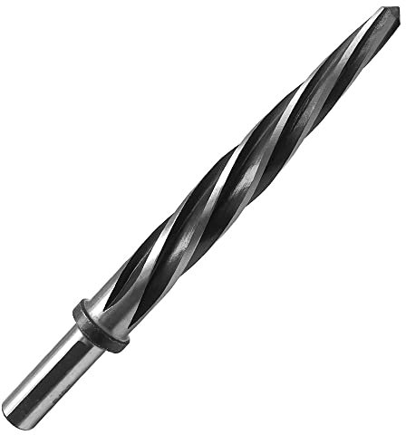 Saipor 5/8 Spiral Flute Reamer with 1/2 inch Shank, M2 HSS Bridge/Construction Reamer Taper Chucking Reamer Drill Bit Car/Maintenance Reamer for Steel, Alloy, Aluminum, Copper, Plastic
