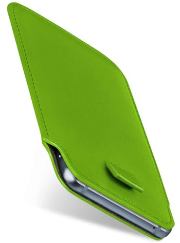 moex Slide Case för Apple iPod Touch 4G mobilskal för att sticka in ultratunt, hölster mobilväska av veganskt läder, premium mobiltelefonfodral 360 graders komplett skydd med utdragning – grön