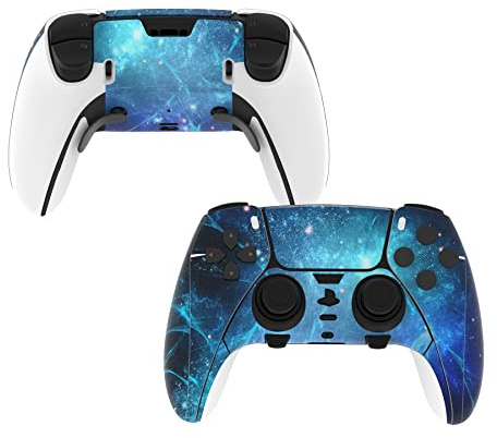 playvital 2 Kits Calcomanías de Vinilo para ps5 Edge | Cobertura Completa, Acabado Cromado, Fácil Aplicación, Sin Residuos, Ajuste Preciso, Nebulosa Azul