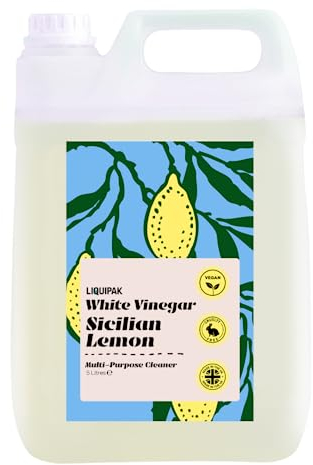 Liquipak White Vinegar Sicilian Lemon Multi-Purpose Cleaner, Vegan & Cruelty-Free, 5 Litres – Powerful Cleaning Agent, Versatile Surface Cleaner, Ready to Use