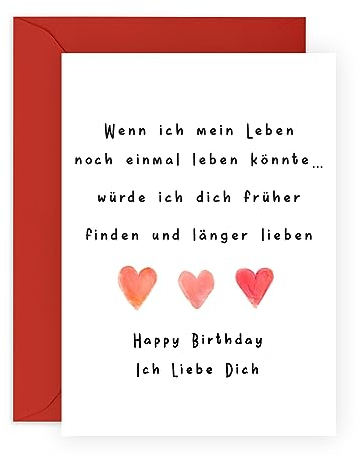 Central 23 Romantische Geburtstagskarte für Männer Frauen – 'WÜRDE ICH DICH FRÜHER FINDEN UND LÄNGER LIEBEN' – Geburtstagskarten für Ehemann Ehefrau – Geschenk für Freund Freundin