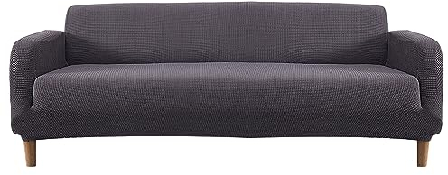 Super Stretch Sofabezug,Sesselbezüge,Sofabezug Stretch Couchbezug Elastischer Antirutsch Stretchhusse, Waschbar Modern Sofa Cover Für Haustiere,sesselbezug Schonbezug für Sofahalter (4 Sitzer, Grau)
