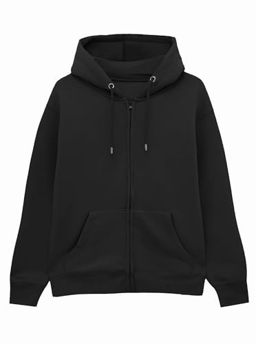 Niscioma Felpa con Cappuccio e Zip Leggera Uomo - Giacca Sottile in Cotone da Esterno con Tasche, Cerniera Intera e Cappuccio - Abbigliamento Sportivo Autunnale e Invernale