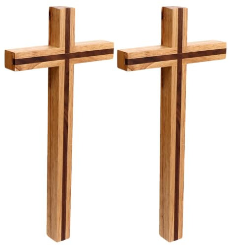 TOVINANNA 2stücke Kreuz Deko Rustikales Tischkreuz Walnussholz Für Christliche Innendekoration Handgefertigte Holzkreuze Verschönerung Ihres Für Und Bastelprojekte