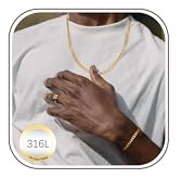 LOLIAS Pansarkedja män rostfritt stål personlig 5/9 mm breda länkar hiphop kedja man halsband och armband män silver för män pojkar längd 46–55 cm valbar