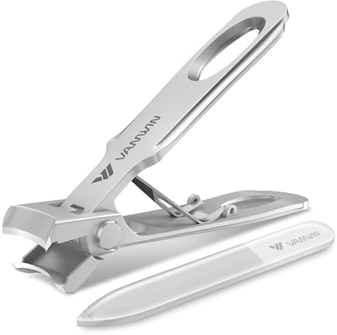 VANWIN Nagelknipser für Dicke Nägel, Nagelknipser Großer Nagelzwicker mit 15mm Breiten Backen und Fangvorrichtung, Edelstahl Fußnagelzange Zehennagelknipser Nagelzange für Senioren, Männer und Frauen