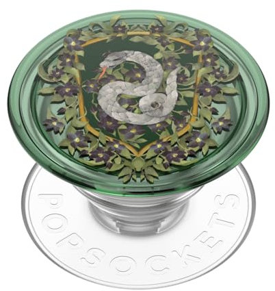 Poignée de téléphone PopSockets avec béquille Extensible, Harry Potter – Blason Floral Serpentard