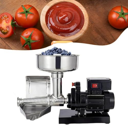 Grinding Mill，450W Electric Sauce Maker, 350lbs/h Tomato Strainer Food Pressing and Milling Machine with Funnel & Trough, Stainless Steel Jam Machine Food Grinder