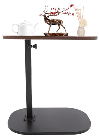 QUIOTUIR Tavolino a forma di C, regolabile in altezza 45-80 cm, con punta girevole a 360°, multi-angolo, per divano, ergonomico, anti-ruggine, facile da montare, per soggiorno, ufficio, camera da