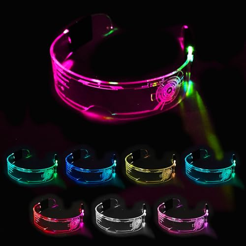 AolKee Occhiali luminosi a LED per cosplay, feste, festival, abbigliamento per bambini e adulti, 1 confezione