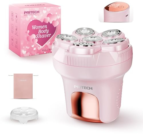 Electric Razors for Women Rasierer Damen Elektrisch für Beine & Körper, Nass & Trocken Damenrasierer IPX6 Wasserdicht, Easy-Clean Body Shaver mit 6D Scherkopf, Lady Shaver, Rosa (Rosa)