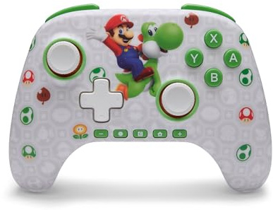 PowerA Manette sans fil Advantage pour Nintendo Switch 2 - Mario et Yoshi Sous licence officielle, Effet Hall, Boutons programmables, Manette Pro, Bouton C, Commandes à détection de mouvement