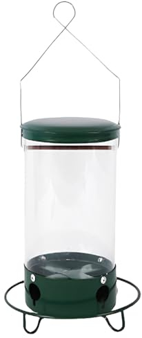 Comederos para Pájaros A Prueba De Colgar para Ardillas: De Jaula De Acero De 500 G, Soporte para Semillas Activado por Gravedad, De Alimentación De Alto Volumen, Estación De Vida SIL