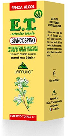 Lemuria - E.T. Biancospino - Favorisce la Funzionalità Cardiovascolare - Integratore Alimentare a Base di Piante e Derivati - 30 ml - Made in Italy