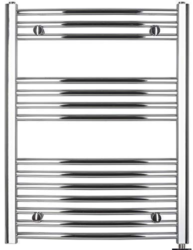 anapont elektrischer Badheizkörper - chrom gebogen - mit AN/AUS - Schalter - Handtuchheizkörper - Badheizung elektrisch - Handtuchheizung - Made in Germany 775h x 500b
