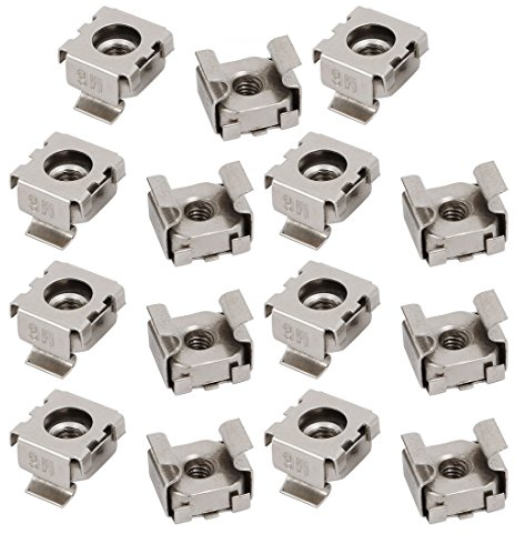 sourcingmap 15 pièces écrou à cage M4 en acier au carbone nickelé pour armoire d'étagère de serveur