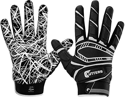 Cutters - Guanto da Calcio Americano S750 Game Day, Imbottito, da Bambino, Colore: Nero, 844018065220, Multicolore, M