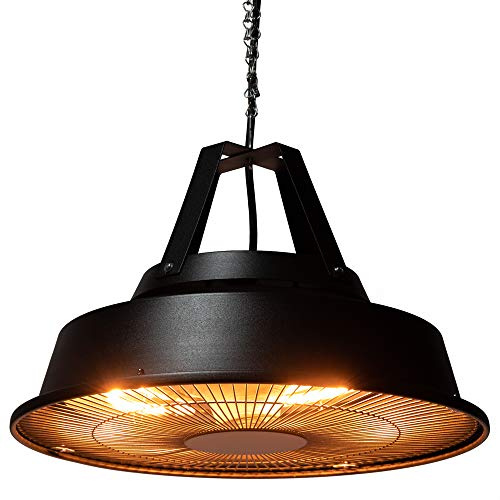 Heatlab 1.5kW Vintage Style Hanging Ceiling Outdoor Electric Patio Heater in Black IPX4