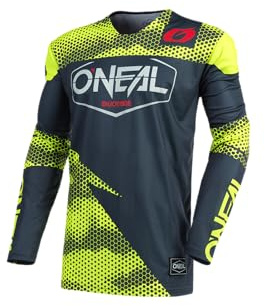 O'NEAL | Motocross-Jersey | MX Enduro Motorrad | Schnell trocknendes Material, kragenloses Design, Athletische Passform | Jersey Mayhem Covert | Erwachsene | Anthrazit Neon-Gelb | Größe L