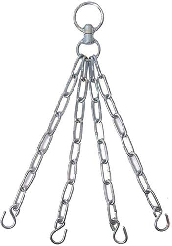 ISLERO Fitness Punch Bag 4 Panel Stainless Steel Chain Boxing Hanging Wall Mount Hook Chains Swivel Indoor Gym Punching Bag Holding Home Stand Set MMA UFC