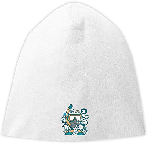 Cartoon Style Driver Goggles Funny Fish Jersey Beanie Hut Dünne Slouch Cap Unisex One Size