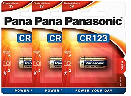 Pila de Litio Panasonic CR123A 3V - Blister 1 x3 - Paquete 3 Blister