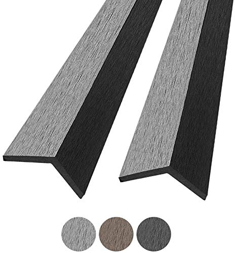 Montafox 5 Stück WPC Abschlussleisten 190 cm Abdeckleiste Terrassendielen Dielen L-Leiste - Grau