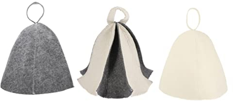 Lurrose Sauna Wollmischung Hüte Sauna Hut ütze Herren Damen Filz Saunahut 4 Stücke Bad Kopftuch Saunakappe Duschhaube Saunamütze Duschkappe für Frauen ?nner Badehut