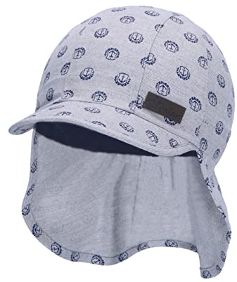Sterntaler Unisex Kinder Schirmmütze Nackenschutz Anker Kindermütze, Lichtgrau, 45 EU