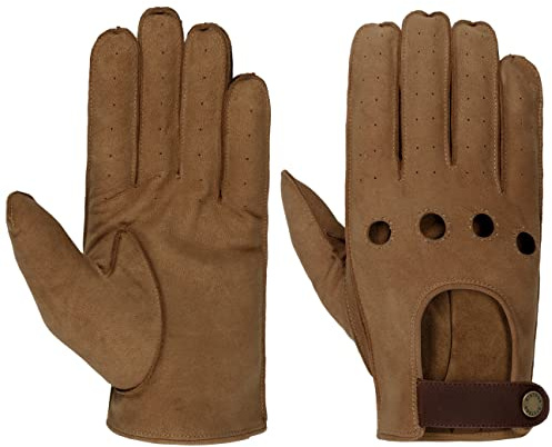 Stetson Vented Lederhandschuhe Herren Fingerhandschuhe aus 100% Ziegenleder Ideal zum Autofahren Frühjahr Sommer braun 9 1/2 HS