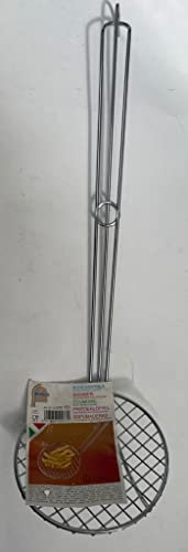 SCHIUMAROLA in filo ferro cromato diametro cm 15 per fritto lunghezza totale cm 50 (MADE IN ITALY)