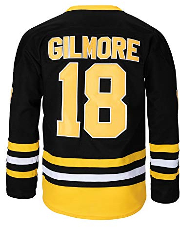 Youth Happy Gilmore #18 Ice Hockey Jersey (Large, Black)