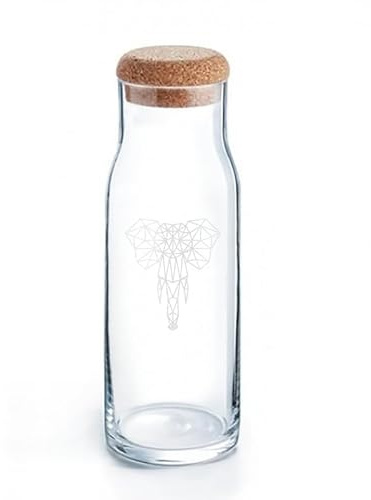 Carafe en verre 1L Mabouteille® - Bouteille personnalisée avec Logo, Texte, message… [ Carafe eau verre ]