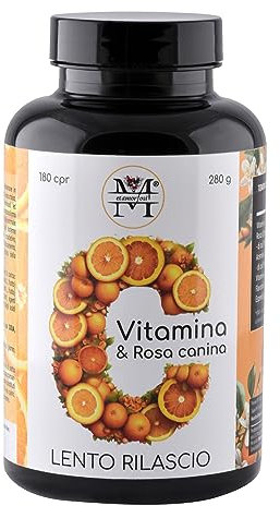 Vitamina C 1000mg lento rilascio - Integratore difese immunitarie adulti - Integratori stanchezza fisica e mentale - Migliora la sintesi del collagene | 180 compresse vegan (6 mesi) | Metamorfosi