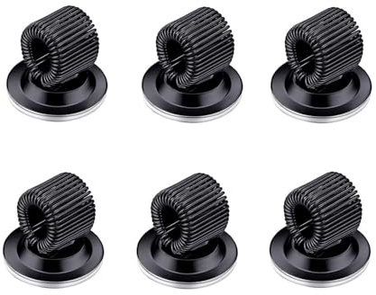 ZHjuju Stifthalter Clips,6 Stücke Mangan Stahl Stifthalter Selbstklebender Stifthalter Organizer mit Einstellbarer Federschlaufe für Kühlschrank Whiteboard Bulletin Board Karte Taschenstift Schwarz