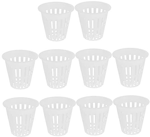 Toddmomy 40 STK Pflanzkorb Aquaponik-töpfe Aquaponik-Topf Netzbecher Aus Kunststoff Blumentöpfe Aus Mesh Hydroponische Pflanzen Netzschlitz Hydroponischer Behälter Gittergewebe Weiß Plastik