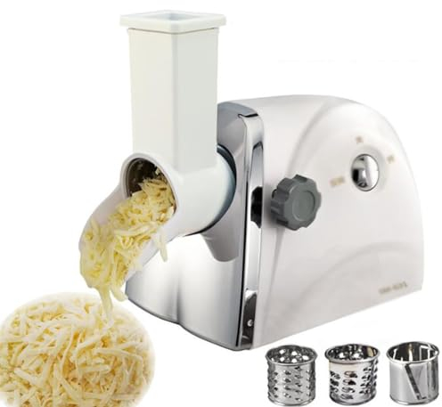 GAORUTO Rallador Queso eléctrico, máquina procesadora Alimentos Cocina, Cortador eléctrico Verduras, rebanador eléctrico, trituradora, máquina Hacer ensaladas, Cortador eléctrico Verduras A