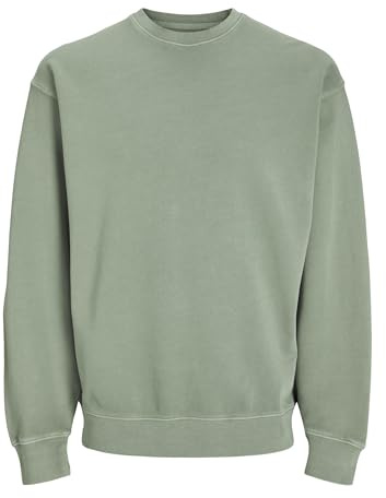 JACK & JONES JJECHARGE Faded Sweat à col Rond Noos, Iceberg Green, M