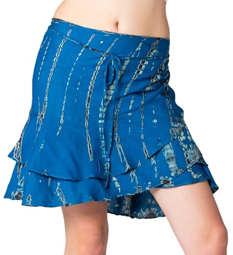 PANASIAM TieDy wrap skirt, blue grey, L