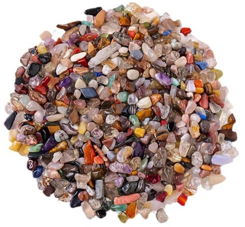 Fizdoqg 500g Edelstein Mix Mischung 8-12mm Edelsteine für Kinder Mini Trommelsteine Kleine Edelsteine Halbedelsteine für Dekoration, Edelsteinspiel, Kindergeburtstag (Stil 1)