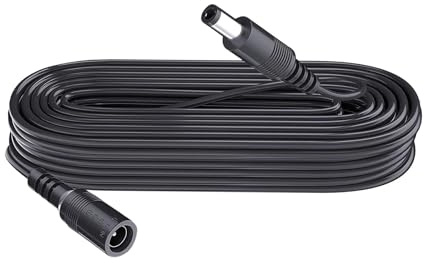 Security-01 Câble d'extension de 3 m, prise 5,5 mm x 2,1 mm, DC 5 V 6 V 9 V 12 V 24 V pour caméra de vidéosurveillance, illuminateur infrarouge, imprimante, bande LED, noir
