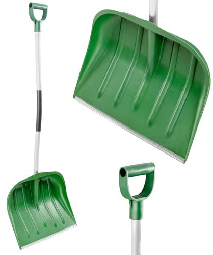 KB Tools Snow Shovel for Driveway – Heavy Duty Polypropylene Snow Shovels with Aluminium Handle – Ergonomic Cordless Snow Shovel for Garden, Yard, Patio – Recycled Material – Made in EU