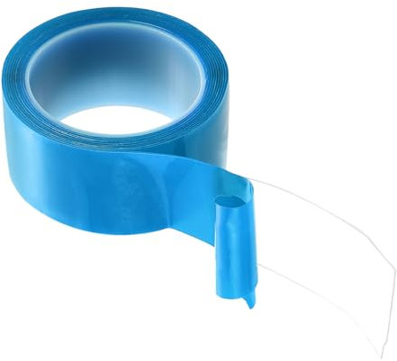 QUARKZMAN Nastro Nano Biadesivo 10FT x 2 x 0.04 Nastro di Montaggio Trasparente Rimovibile Multiuso Lavabile Impermeabile Strisce Adesive per Appendere Quadri con Rivestimento Blu