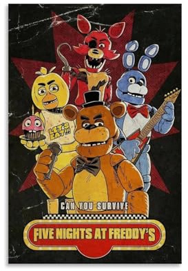 YRUAWRH Poster Five Nights at Freddy's Movie (12), ästhetischer Einband, Leinwand, Vintage-Poster, dekoratives Gemälde für Schlafzimmer, Wohnzimmer, 40 x 60 cm, ungerahmt