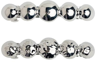 SXQLYH 2 Stück Französische Haarspangen Damen,Metall Klammern,Barrette Hair Clip,Dutt Haarspange Metall Haarhalter Clips Minimalistische Haarspangen Dekorativer Haarschmuck (Silberne Kugel)
