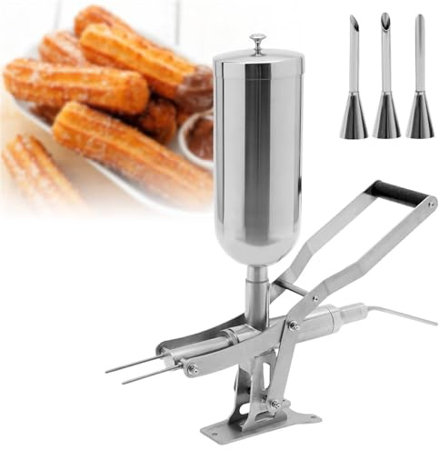 Manual Donut Jelly Filler, 5L Churro Maker, Manual Filler Stainless Steel Donut Fruit Latin Jam Filling Machine for Kitchen Restaurant
