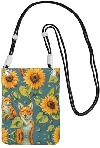BOXILTD Gul räv telefonväska crossbody – mobiltelefon crossbody väska med justerbar rem för daglig användning och pendling